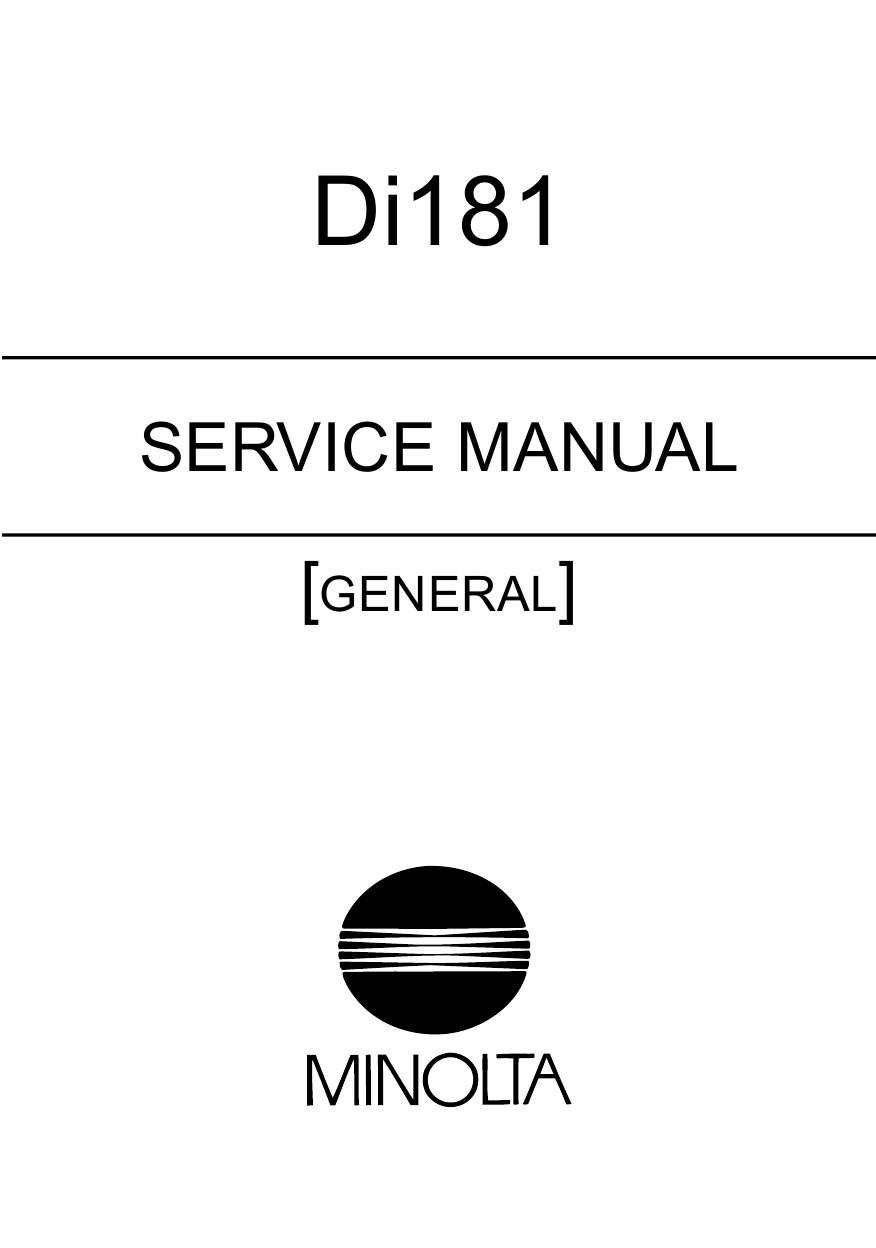 Konica-Minolta MINOLTA Di181 GENERAL Service Manual-1